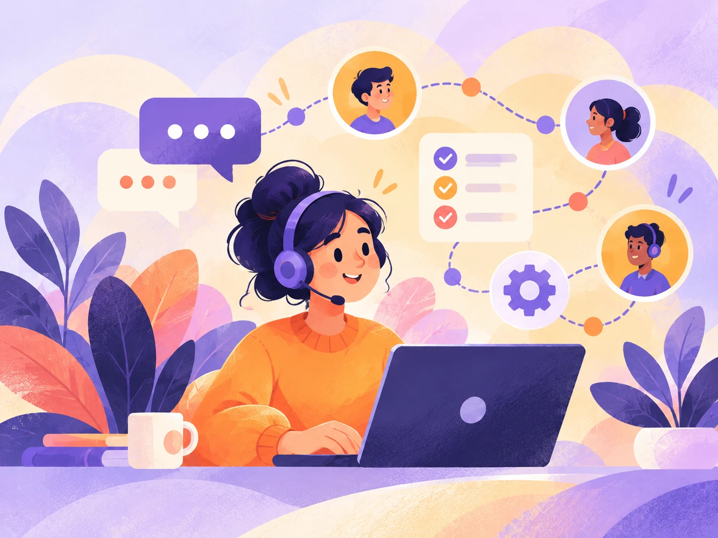 Representative image of a customer support specialist at work